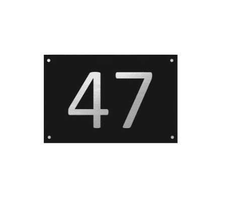 Rvs Huisnummerplaat zwart | Diverse cijfertypes | Gaatjes