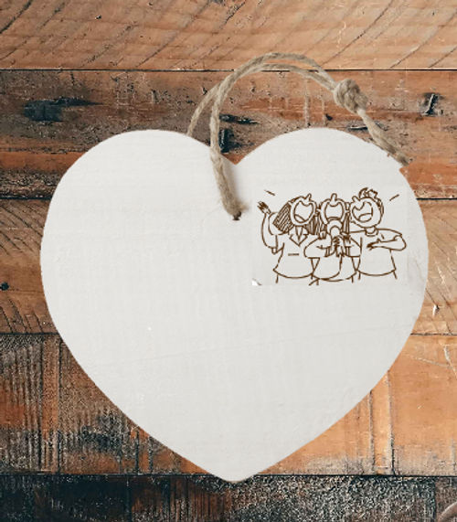 Hart van hout met een mooie boodschap