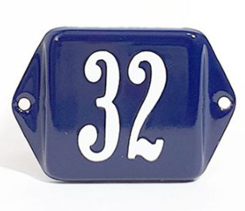 Emaille huisnummertje Oor model