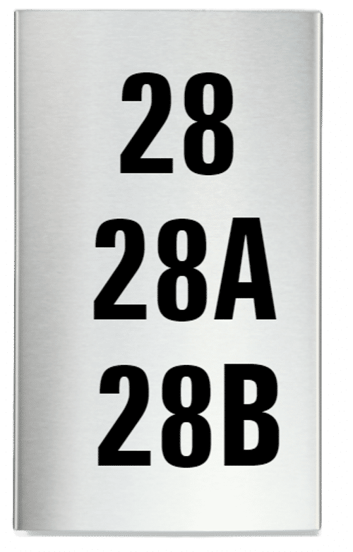 RVS Huisnummerplaat Gebogen