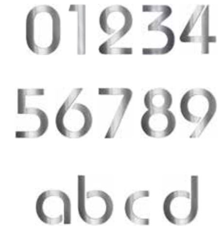 Zelfklevend Nummertjes | RVS look | Letters a t/m z