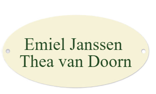 Klein emaille naamplaatje