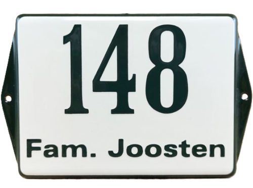 Emaille naamplaatjes Oor Model met Familienaam