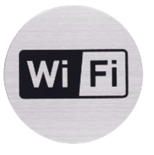 Goedkoop RVS pictogram WiFi | Opdruk zwart | Lasertechniek | Zelfklevend