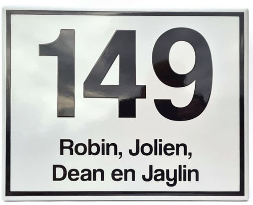 Modern emaille naamplaat met blinde bevestiging