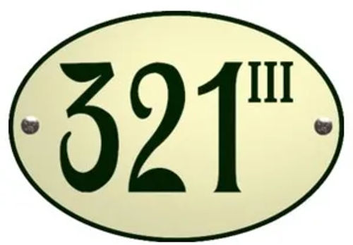 Huisnummer ovaal met rand