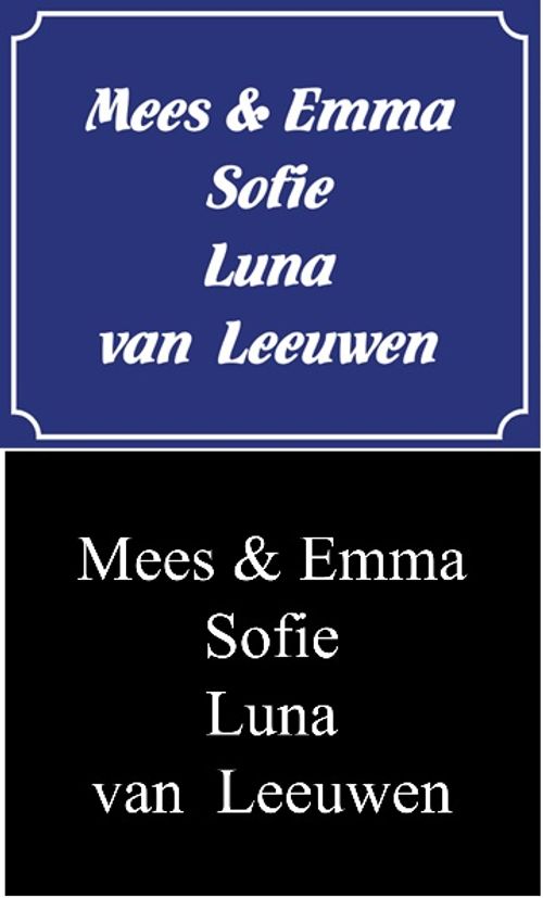 Naambord met eigen tekst voordeur