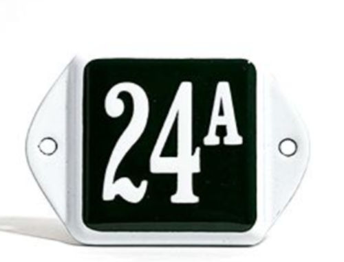 Emaille huisnummerbordje Oor