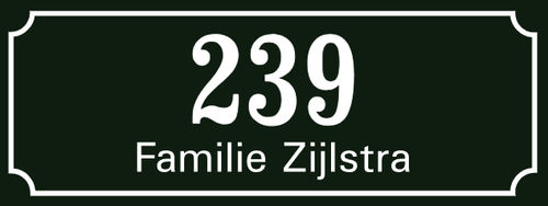 Naambord met eigen tekst voordeur