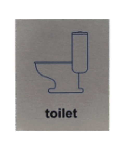 Pictogram Toilet | Aluminium RVS Look | Zelfklevend