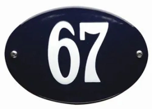 Emaille huisnummerbord ovaal