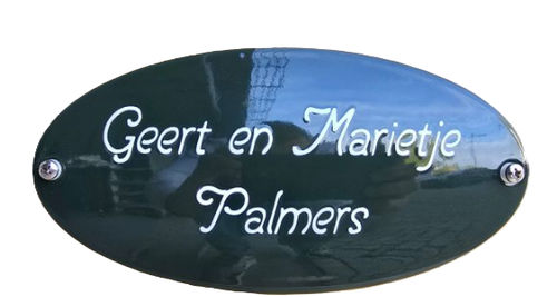 Klein emaille naamplaatje