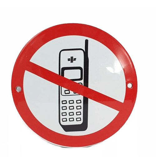 Emaille Verbodsbord : Mobiele Telefoon Verboden