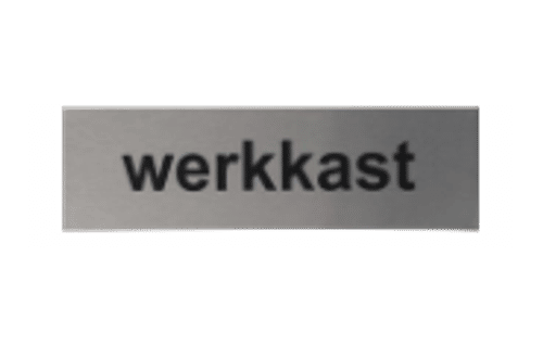 Zelfklevend Aluminium deurbordje | Tekst/Pictogram: Werkkast