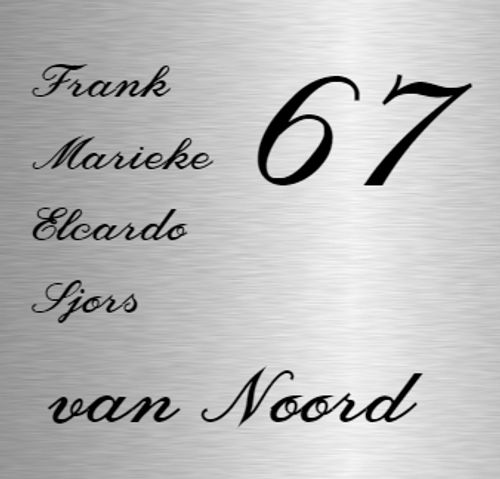 Aluminium naambord vierkant
