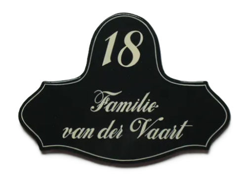 Handgeschilderd houten voordeurbord