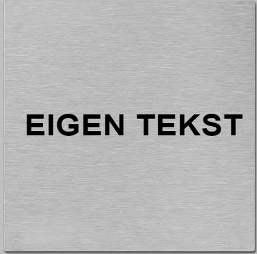 Vierkant Pictogram EIGEN TEKST | Aluminium RVS Look | Zelfklevend