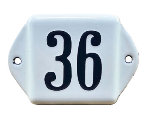 Emaille huisnummertje Oor model