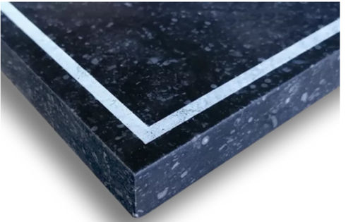 Natuursteen naamplaatje met kader