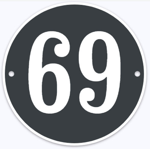 Huisnummer rond met rand