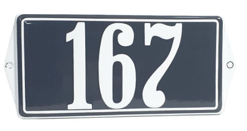 Huisnummerbord model oor gekleurde oren en kader