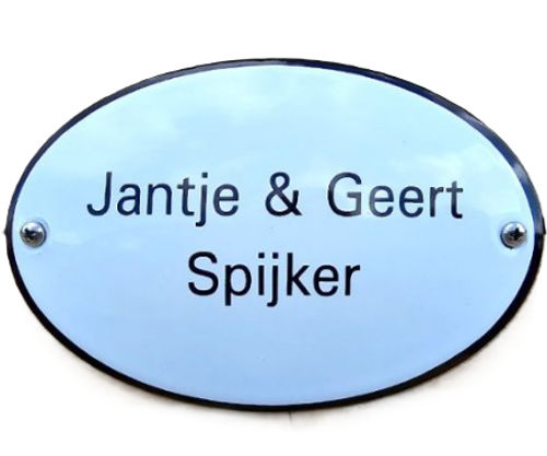 Klein emaille naamplaatje