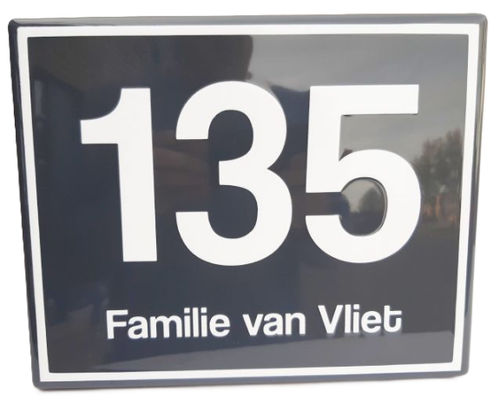 Modern emaille naamplaat met blinde bevestiging