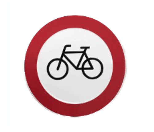 Pictogram Verboden te Fietsen | Geperst Aluminium | 3 Modellen