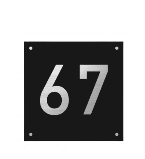 Zwarte Huisnummerborden | RVS | Diverse cijfertypes | Gaatjes