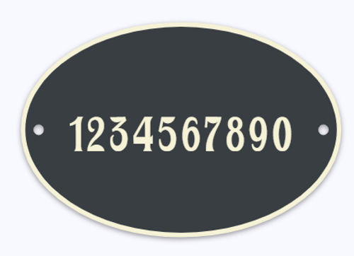 Geëmailleerd huisnummer met rand