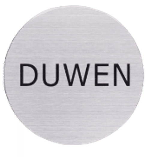 RVS pictogram Duwen | Opdruk zwart | Lasertechniek | Zelfklevend