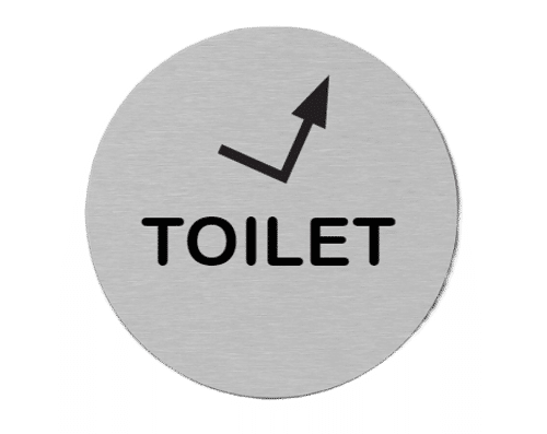 Pictogram Toilet | Pijl wijzend naar Boven | Opdruk zwart | Lasertechniek | Zelfklevend