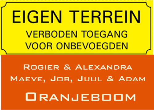 Eigen tekst naambordjes emaille