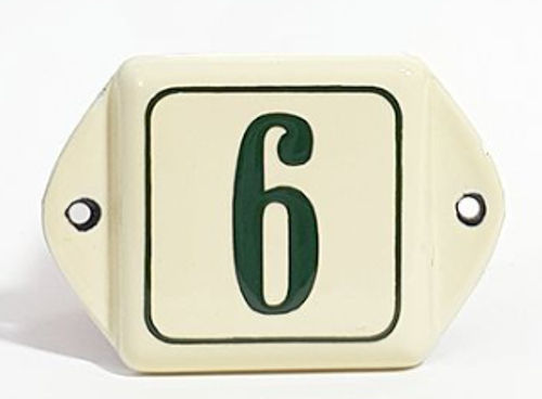 Klein emaille huisnummerbordje