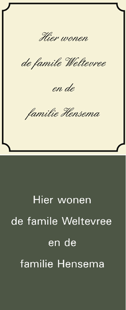 Emaille naamplaat eigen tekst