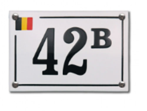 Emaille huisnummer Model Baarle Hertog