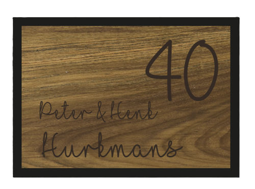 Voordeurbord  van teakhout