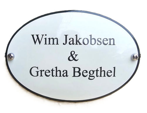 Klein emaille naamplaatje