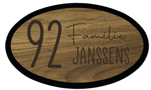 Teak houten naambord