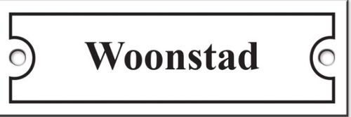 Naambord model Woonstad