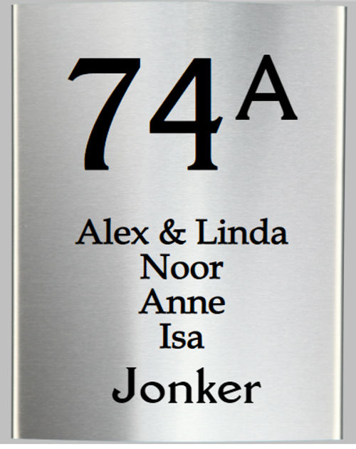 RVS gebogen naambord