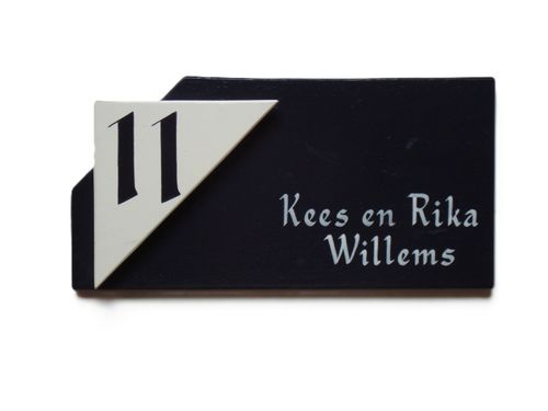 Handgeschilderde houten naambord