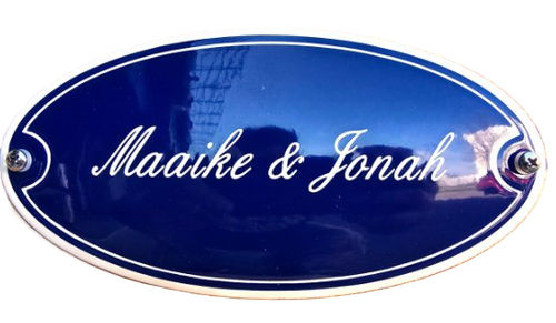 Klein emaille naamplaatje