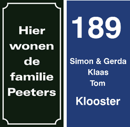 Emaille naamplaat eigen tekst