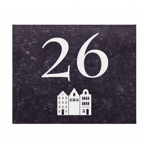 Modern Blauwsteen huisnummerbord nostalgische huisjes