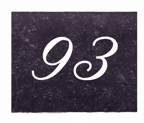 Blauwsteen huisnummerbord Belgisch hardsteen