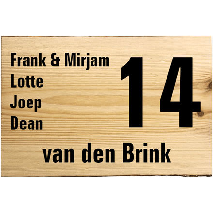 Goedkoop houten naambord