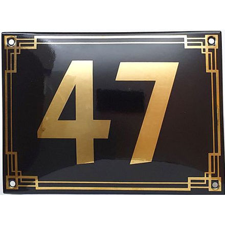 Luxe emaille huisnummer Art Deo