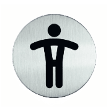 Pictogram Heren Toilet | Opdruk zwart | Materiaal RVS | Lasertechniek | Zelfklevend