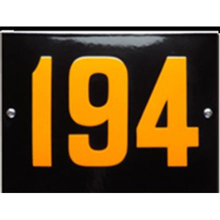 Emaille huisnummer Amsterdamse School